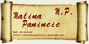 Malina Paninčić vizit kartica